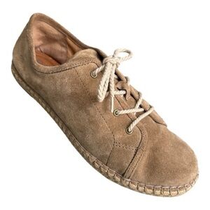 Born Tan Suede Lace up Drilles Casual Flat Espadrille Shoes Women’s Size 11